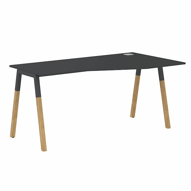 Стол Skyland FCT 1567(R) черный графит/антрацит-бук 1580х900(670)х733 FORTA