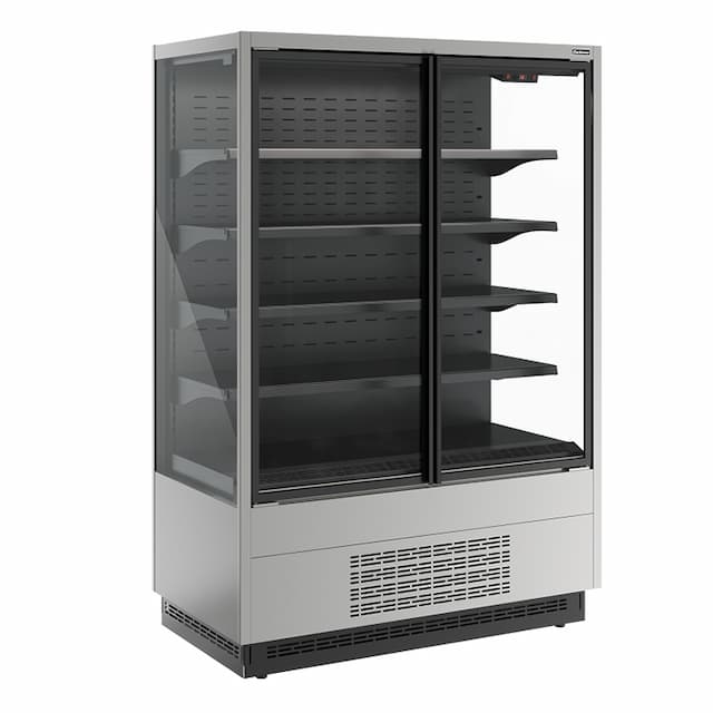 Витрина холодильная Carboma FC20-07 VV 1,3-1 сталь нержавеющая (0430) Cube 2 STANDARD фронт X1