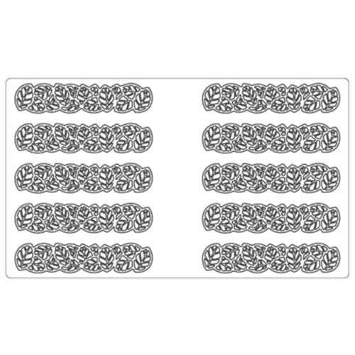 Форма силиконовая PAVONI PAVODECOR "Листья 3" 120x26мм h2мм, 3,4мл, 10 ячеек, для декора