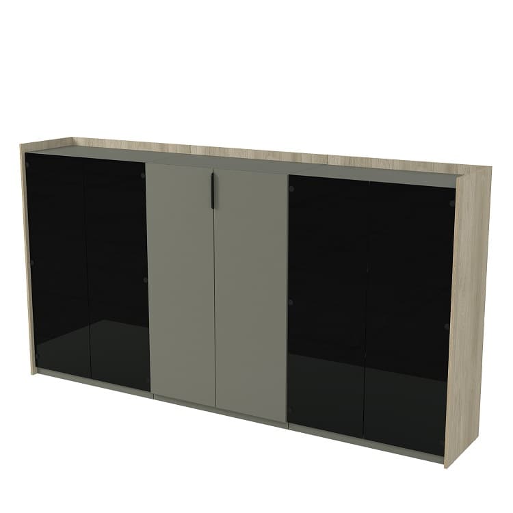 Шкаф средний со стеклом трехсоставный Алсав MAGNETIC 15ШТС.1406 (2636х460х1400) okwood/terra