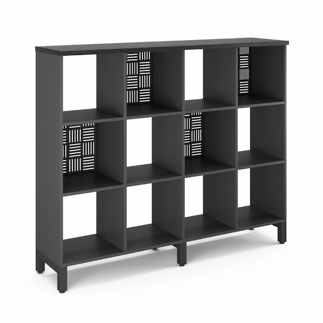 Стеллажная система SQ-3Х4 black/wood