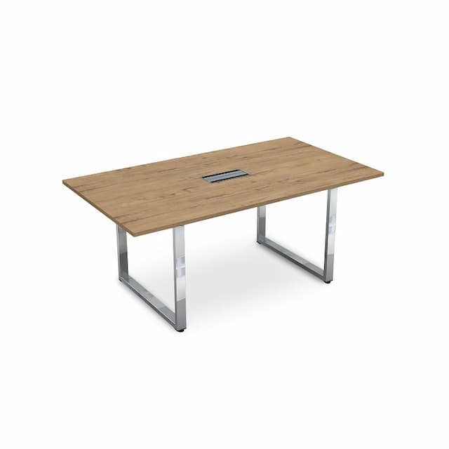 Стол переговорный АЛСАВ Gloss line НСП-О.938 teakwood/металл глянец