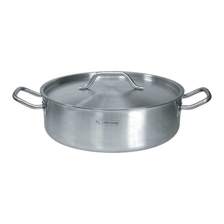 Кастрюля 8 л, 32х10 см низкая с крышкой нерж. P.L. Proff Cuisine, арт. 91000004