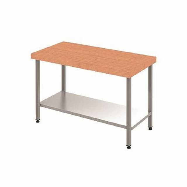 Стол с буковой столешницей и сплошной полкой Cryspi ССБ Ш СП 1600x700